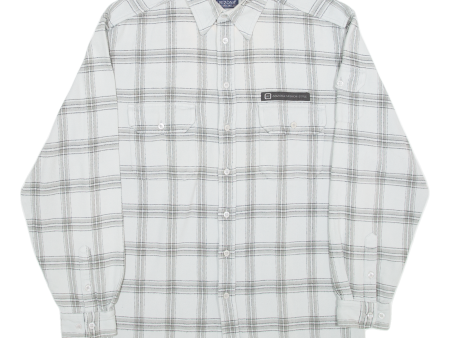 ARIZONA Mens Flannel Shirt Grey Plaid Long Sleeve M For Sale