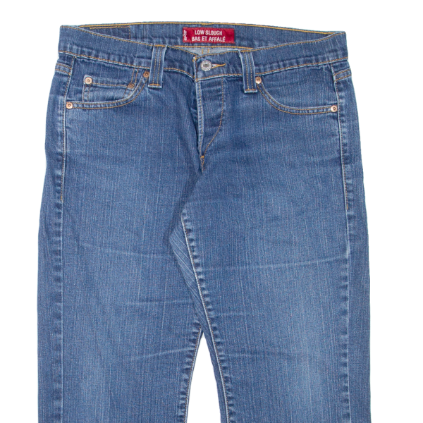 LEVI S Low Sloutch Crop Womens Jeans Blue Regular Straight Stone Wash W31 L21 Online Sale