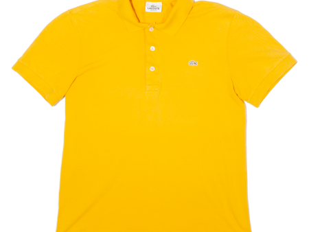 LACOSTE Mens Polo Shirt Yellow S Supply