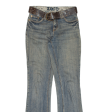 ZERO Belted Womens Jeans Blue Regular Bootcut W28 L35 Sale