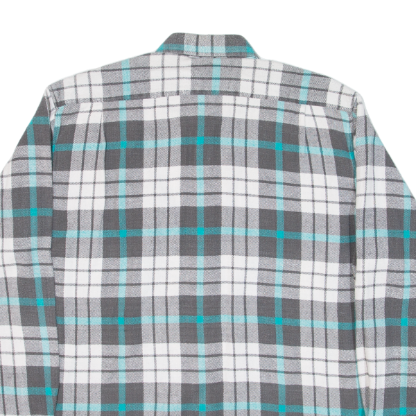 CASUAL LAND Mens Flannel Shirt Grey Check Long Sleeve L on Sale