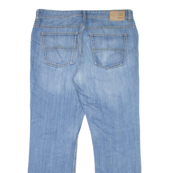 BIAGGINI Mens Jeans Blue Regular Straight Stone Wash W38 L32 on Sale