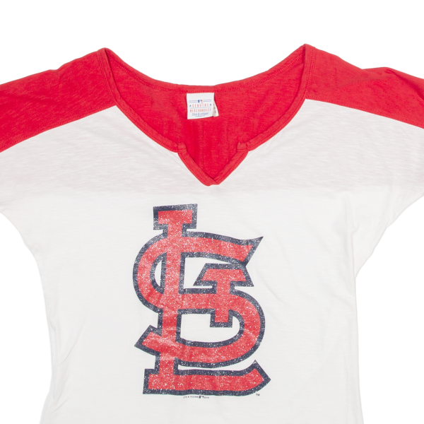 5TH & OCEAN St. Louis Cardinals Womens T-Shirt White USA V-Neck M Cheap