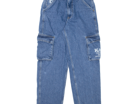 KARL KANI Cargo Style Womens Jeans Blue Relaxed Tapered W28 L29 Hot on Sale