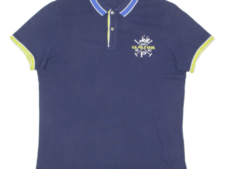 US POLO ASSN Mens Polo Shirt Blue L Hot on Sale