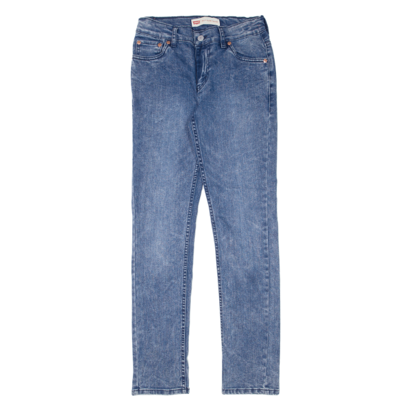 LEVI S 512 Jeans Boys Blue Slim Tapered Acid Wash W26 L30 For Sale