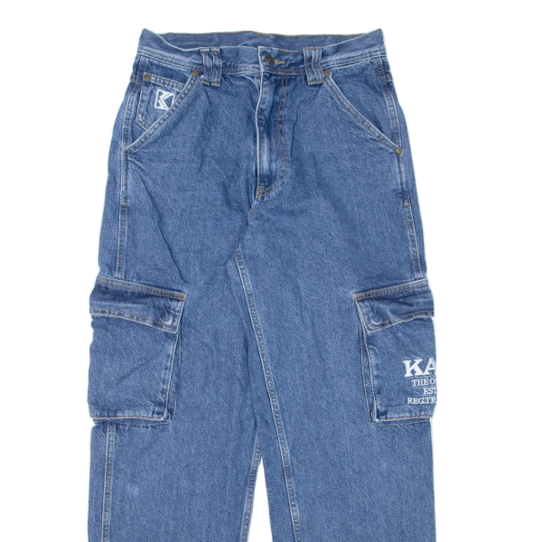 KARL KANI Cargo Style Womens Jeans Blue Relaxed Tapered W28 L29 Hot on Sale