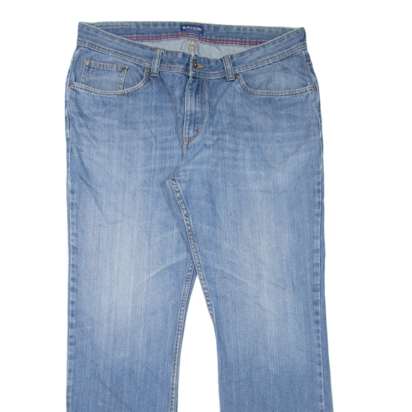 BIAGGINI Mens Jeans Blue Regular Straight Stone Wash W38 L32 on Sale