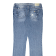 GUESS Weekend Distressed Womens Jeans Blue Regular Straight Stone Wash W32 L34 Hot on Sale