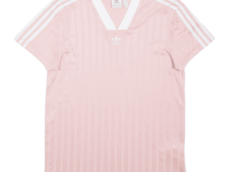 ADIDAS Womens T-Shirt Pink V-Neck UK 4 Online now