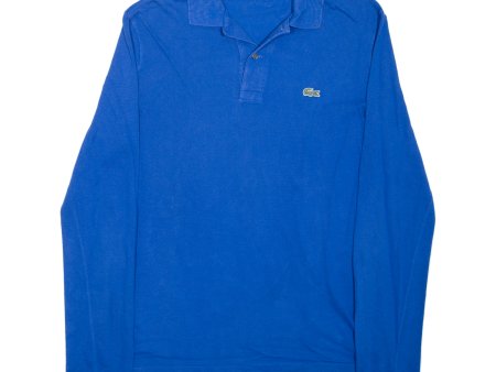 LACOSTE Mens Polo Shirt Blue Long Sleeve S Discount