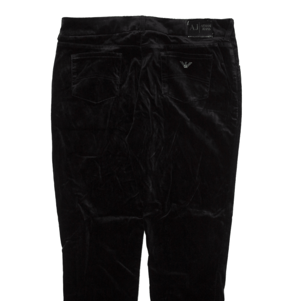 ARMANI JEANS Womens Velvet Trousers Black Slim Tapered W31 L26 Sale