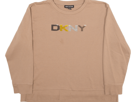 DKNY Womens Sweatshirt Brown XL Cheap