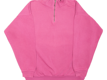 SWITCHER Womens Sweatshirt Pink 1 4 Zip M on Sale