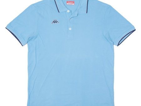 KAPPA Mens Polo Shirt Blue L on Sale