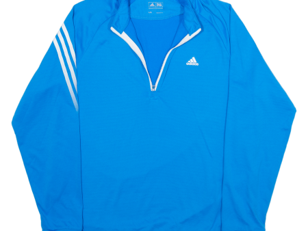 ADIDAS Mens Sweatshirt Blue 1 4 Zip L For Discount