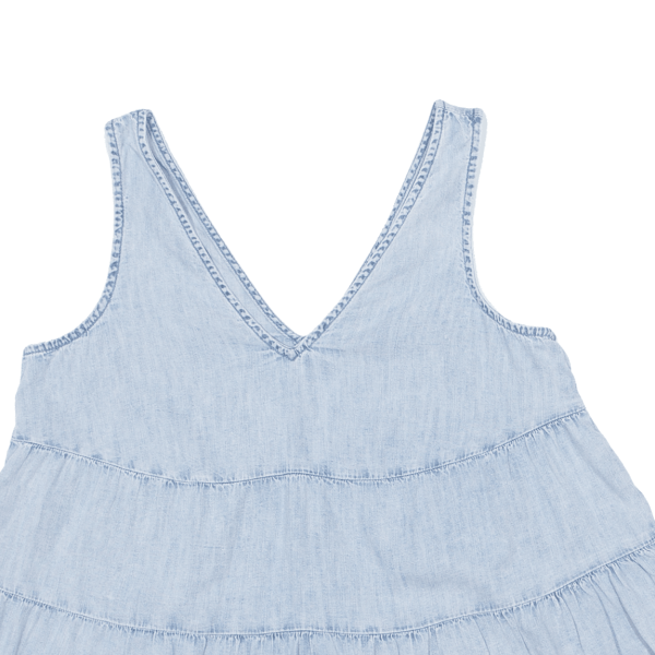 GAP Womens Smock Top Blue V-Neck Sleeveless XS Online Hot Sale