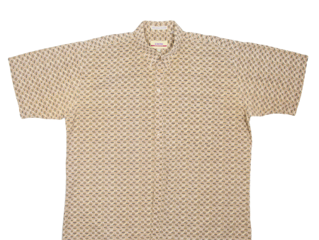 XTREME Mens Shirt Beige Crazy Pattern XL Fashion