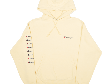 CHAMPION REVERSE WEAVE Mens Yellow Hoodie M Fashion