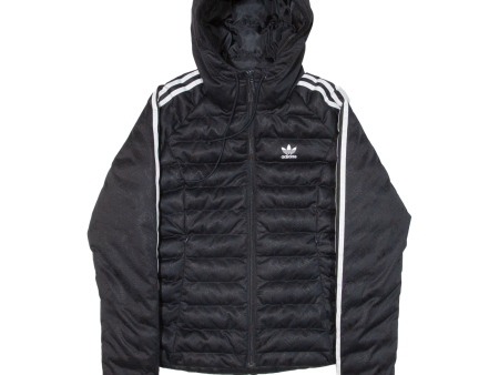 ADIDAS Insulated Womens Puffer Jacket Black Hooded UK 8 For Sale