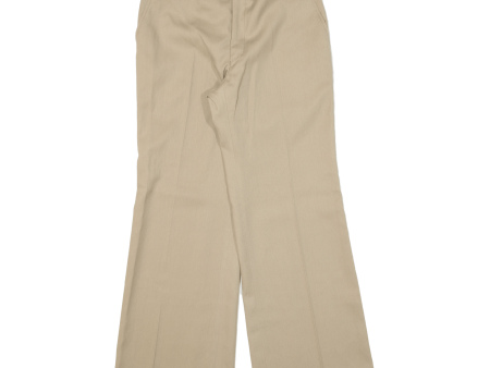 ACKERMANN Pleated Womens Trousers Beige Relaxed Bootcut Viscose W29 L28 For Cheap