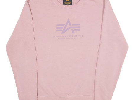 ALPHA INDUSTRIES Mens Sweatshirt Pink M Hot on Sale