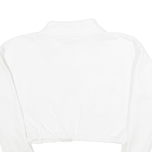 ADIDAS Cropped Womens Sweatshirt White UK 8 For Sale