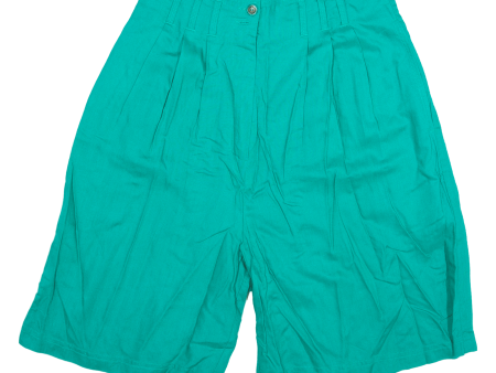 HUNTERS RUN Mens Casual Shorts Green Loose M W26 on Sale