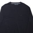 NAUTICA Mens Jumper Black V-Neck Tight Knit XL Cheap