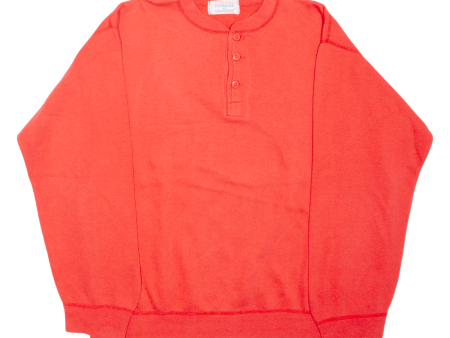 COMPAGNIE DE CALIFORNIE Mens Sweatshirt Red Button Neck M Sale