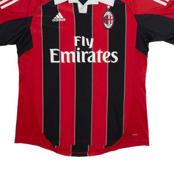 ADIDAS AC Milan Mens Football Shirt Jersey Red Collared L Online now