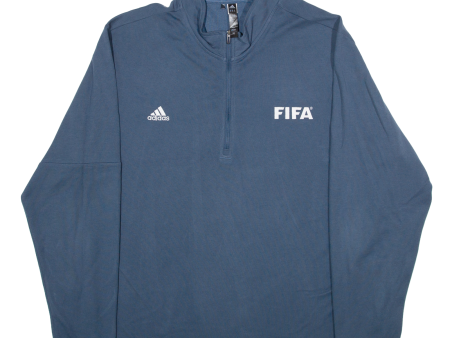 ADIDAS FIFA Mens Sweatshirt Blue 1 4 Zip 2XL Online