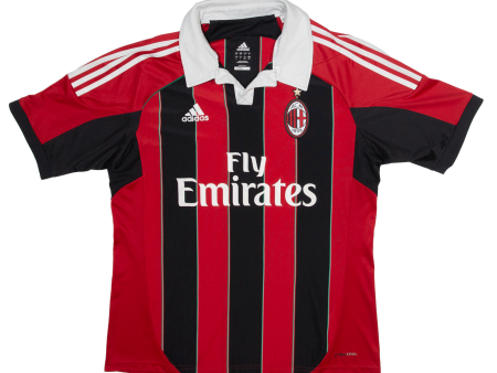 ADIDAS AC Milan Mens Football Shirt Jersey Red Collared L Online now