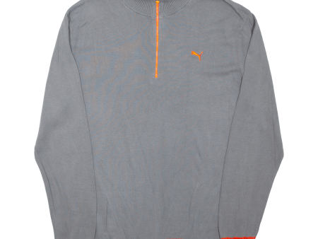 PUMA Mens Jumper Grey 1 2 Zip Tight Knit L Supply