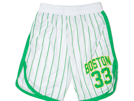 BSKT Boston 33 Mens Sports Shorts White Relaxed Striped 2XL W30 on Sale