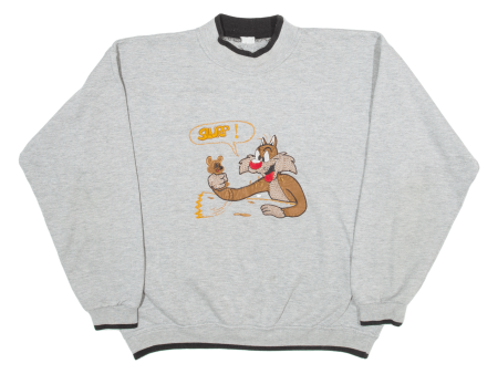 Cat & Mouse Mens Sweatshirt Grey 90s L on Sale