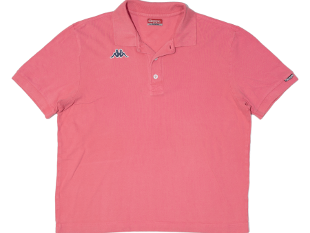 KAPPA Mens Polo Shirt Pink L Hot on Sale