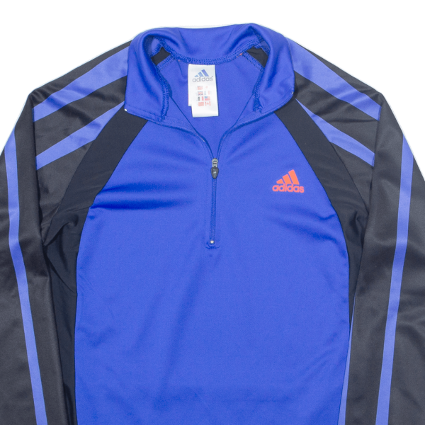 ADIDAS Cycling Shirt Mens Jersey Blue Long Sleeve 1 4 Zip M Hot on Sale