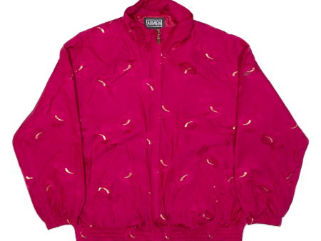 ABVIEN Womens Jacket Pink Silk M Online Sale