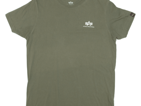 ALPHA INDUSTRIES Mens T-Shirt Green USA S Cheap