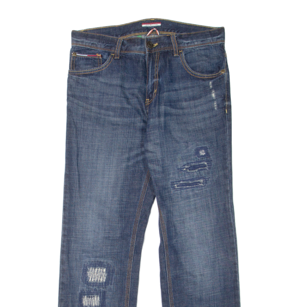 TOMMY HILFIGER Distressed Mens Jeans Blue Slim Straight Stone Wash W30 L28 Online Sale