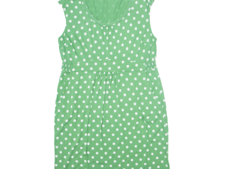 BODEN Womens Day Dress Green Polka Dot Sleeveless Knee Length UK 22 For Sale