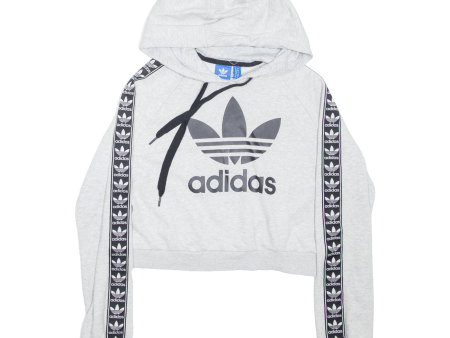 ADIDAS Cropped Womens Grey Hoodie UK 12 Sale