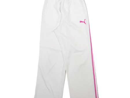 PUMA Womens Track Pants White Straight M W20 L28 Cheap