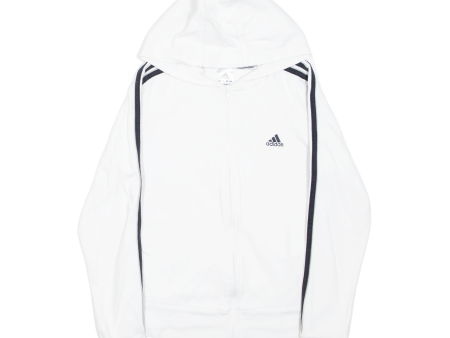 ADIDAS Boys White Hoodie Full Zip 14Y For Discount