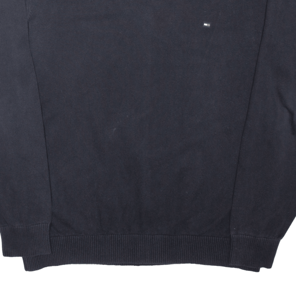 TOMMY HILFIGER Mens Jumper Black Tight Knit L on Sale