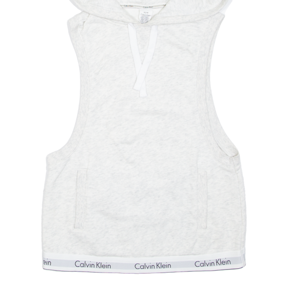 CALVIN KLEIN Sleepwear Sleeveless Womens Grey Hoodie XS Cheap