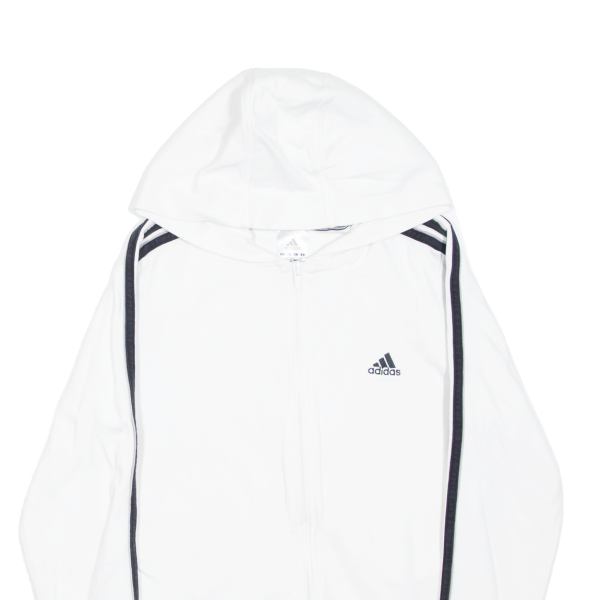 ADIDAS Boys White Hoodie Full Zip 14Y For Discount