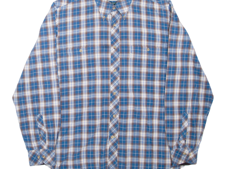 BARBOUR Mens Shirt Blue Check Long Sleeve M Hot on Sale