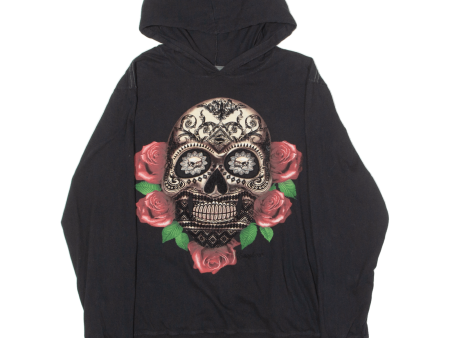 SEASHORE Dia De Los Muertos Mens Black Hoodie L Discount